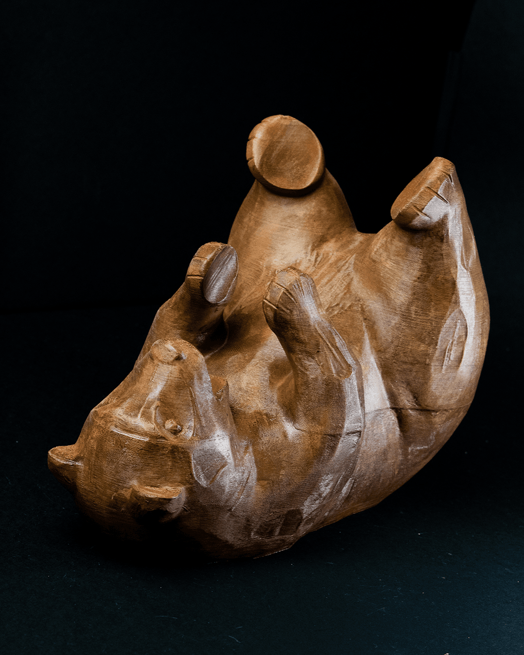 Carved Bear Bottle Holder